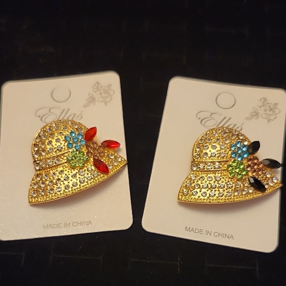 Ella Gold and Red Brooch with Vintage Charm